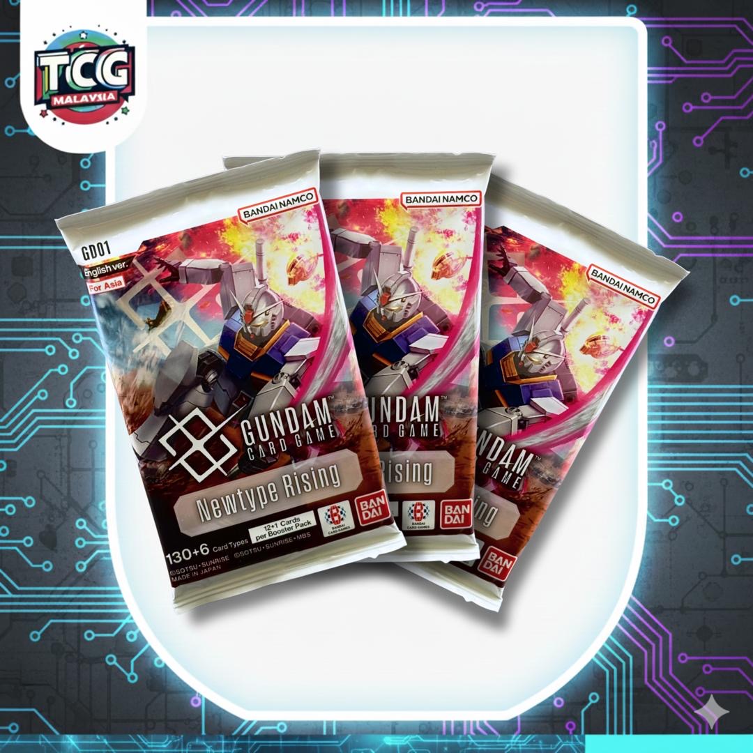 Gundam TCG: GD-01 Newtype Rising Booster pack 3packs *LIVE RIP*