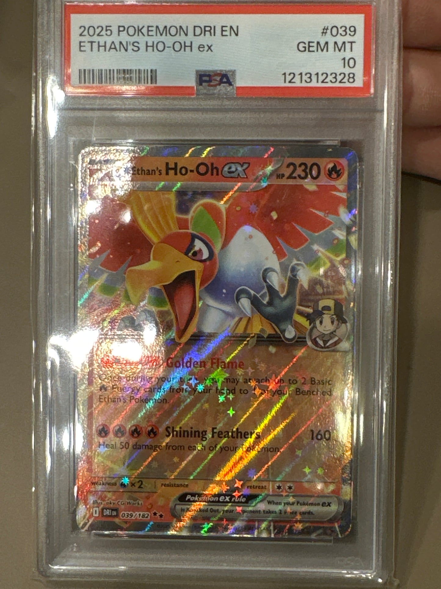C01 390 Ethan’s Ho-oh EX 039/182 PSA 10